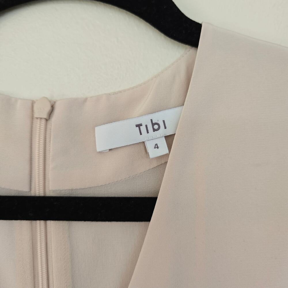 Tibi Silk Ruffle Jumpsuit Culotte Cream Sleeveless Pleated Women's Size 4 - Picture 7 of 8